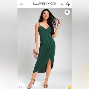 Lulus Reinette Dark Green Midi Dress